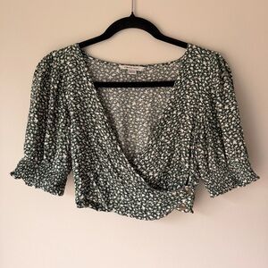 American Eagle Outfitters Green Floral Blouse